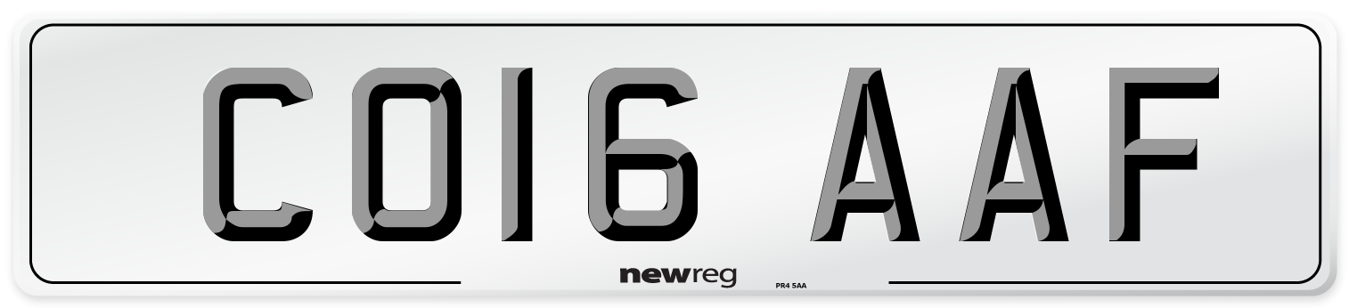 CO16 AAF Number Plate from New Reg